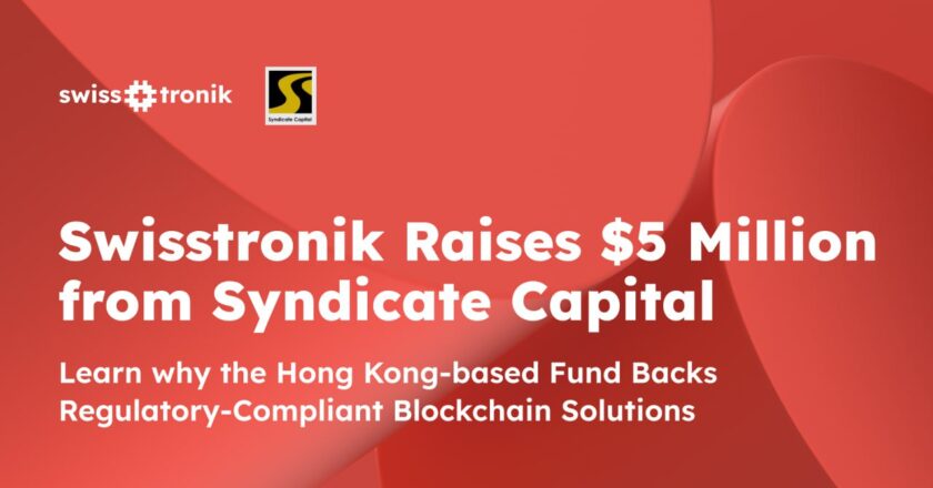 Swisstronik Secures $5M Investment from Syndicate Capital, Signalling Demand for Blockchain Compliance Solutions